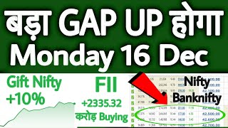 Monday Big GAP UP | 16 Dec | Global Market Live | Gift Nifty Live | Nifty | Banknifty