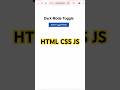 Dark theme toggle using HTML CSS JS