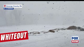 Lake Effect Snow Brought A White Out To Venango County, Pennsylvania For A November Snow Day