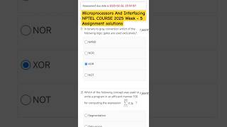 Microprocessors And Interfacing NPTEL COURSE 2025 Week - 5 Assignment solutions and Answer #nptelAns