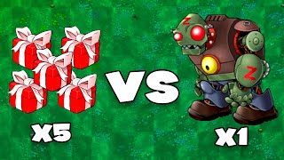 PVZ Fusion Challenge - 5 Plants Boxes VS 1 Red-Eyed Robot Gargantuar