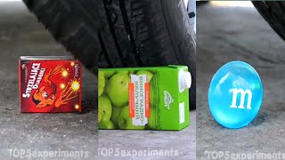 Experiment Car vs 32 Rainbow Water Balloons | Crushing Crunchy & Soft Things by Car | EvE