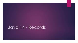 Java 14 - Records Feature #java #records