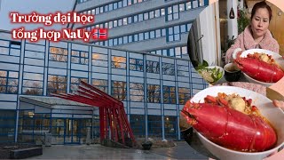 495. Review of a university in Norway. Eating vermicelli soup with lobster with Ms. Trang vlog 😄