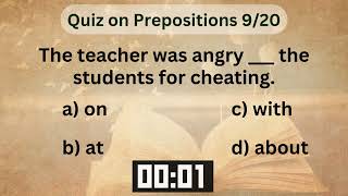 English Grammar Skill Test. 99% fail to get 100% marks. Preposition Quiz Part 27 #preposition