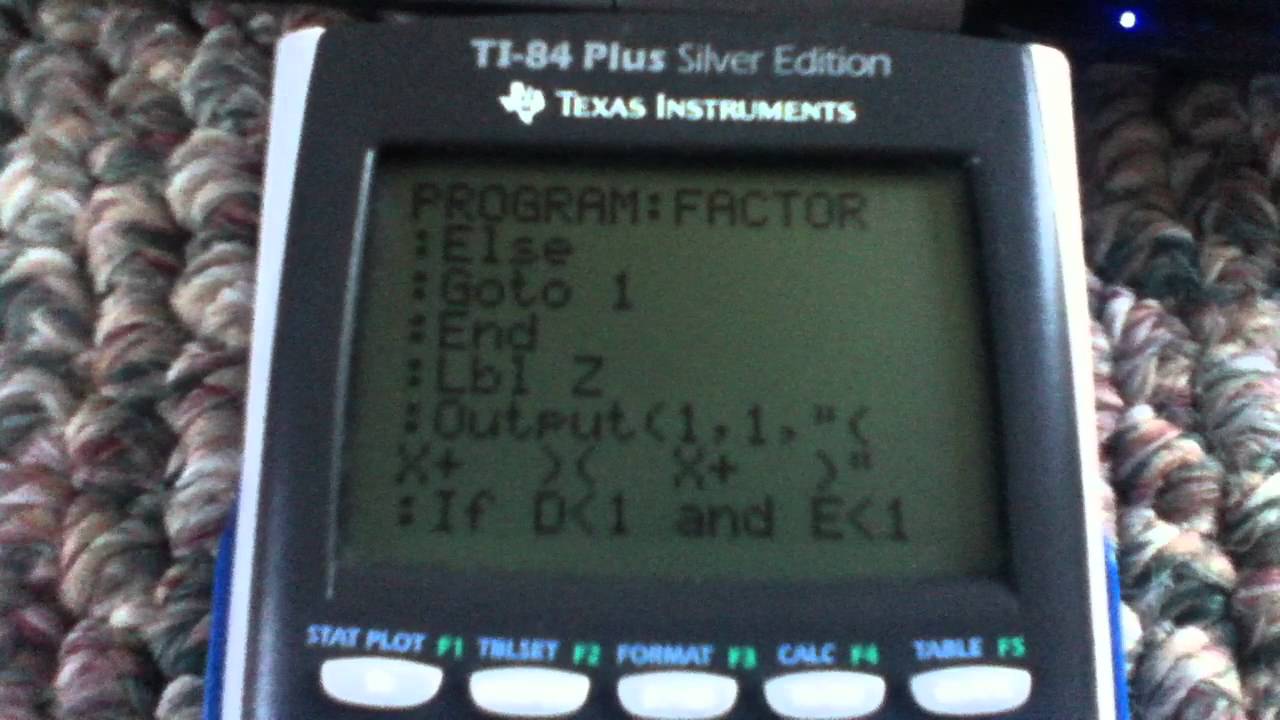 My Program For Factoring Trinomials On A Ti-84 - YouTube