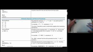 AP CSP Reference Sheet - Arithmetic Operators and Numeric Procedures