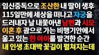 [반전사이다사연] 임신중독으로 조산한 딸이 생후 115만에 하늘에 가자 날 내쫓은 남편과 시모 이혼 후 괌으로 가는 비행기안에서~ /라디오드라마/사연라디오/신청사연/반전실화사연