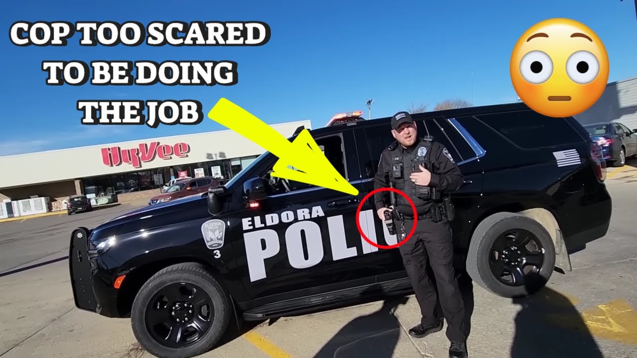 Scared Cop Goes For His Weapon - YouTube