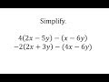 Simplify Algebraic Expressions: a(bx-cy)-(dx-ey)