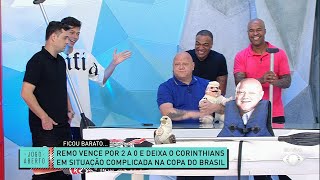 Zoeira Jogo Aberto: Com direito a remo, Ronaldo Giovaneli sofre com derrota do Corinthians