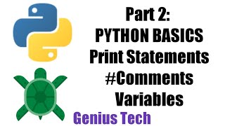 Part 2: Python basics||Python turtle graphics Tutorial ||Genius Tech🐍🐢.