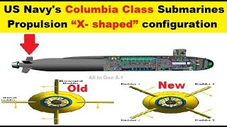 Columbia Class Submarines Propulsion “X- shaped” configuration of rudder, US Navy's, General Atomics