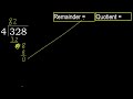 divide 328 by 4 remainder . division with 1 digit divisors . how to do