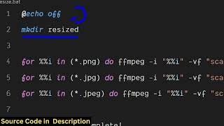 FFMPEG Batch Processing Script to Resize All Images in a Directory