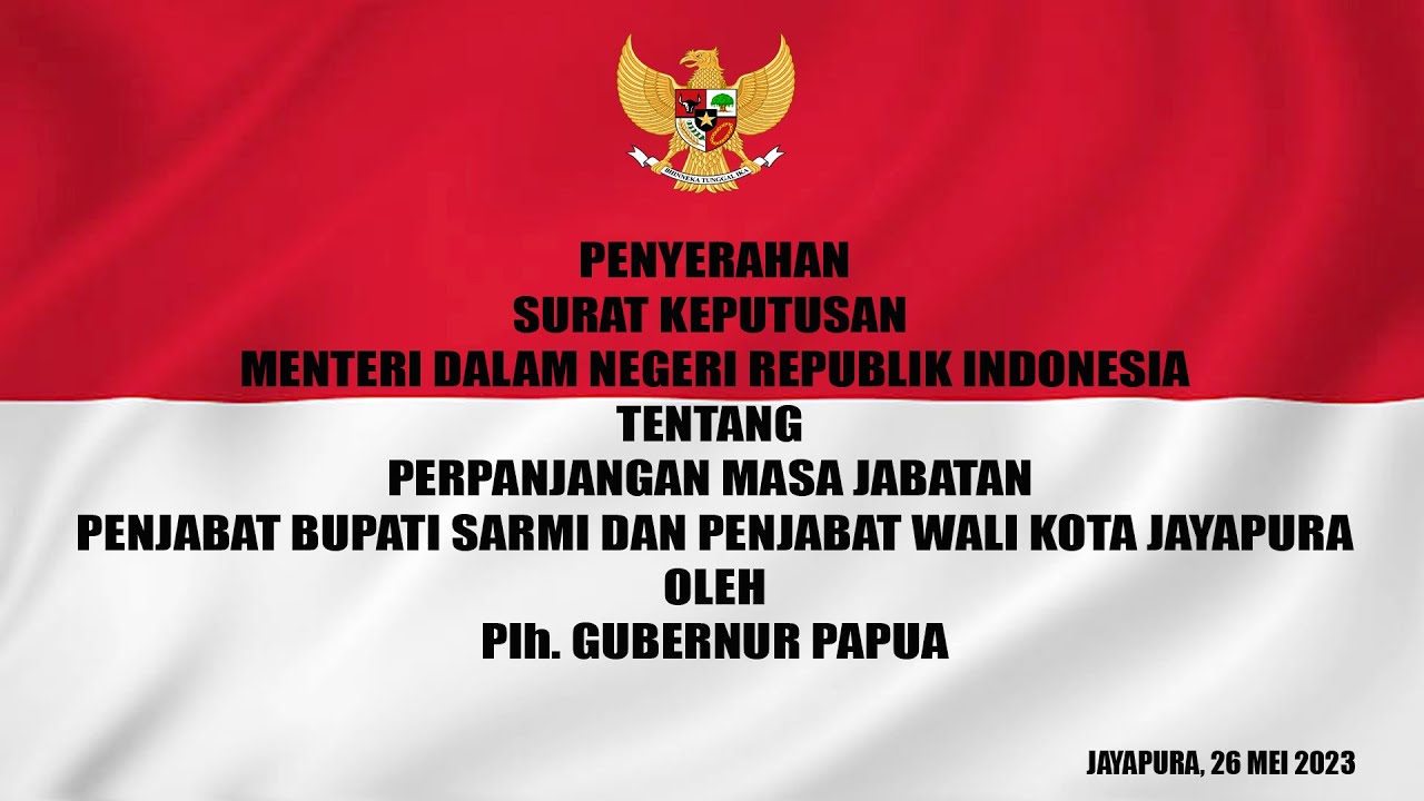 Penyerahan SK MENDAGRI RI Perpanjangan Masa Jabatan Penjabat Bupati ...