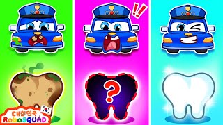 아기가 어떤 이를 고를까? 🦷🌈 깨끗하게 양치하는 방법 배우기 | RoboSquad TV 유아 애니메이션