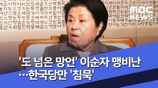 '도 넘은 망언' 이순자 맹비난…한국당만 '침묵' (2019.01.03/뉴스투데이/MBC)