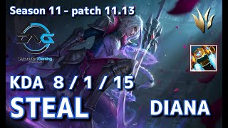 【韓国サーバー/M1】DFM Steal ダイアナ(Diana) VS キンドレッド(Kindred) JG - Patch11.13 KR Ranked【LoL】