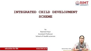 Integrated Child Development Scheme | Ms. Navneet Kaur | School of Health Sciences | RIMT University