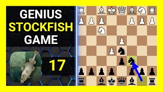 Genius Stockfish 17 Chess Game, Alekhine Defense, Modern Variation, Larsen-Haakert