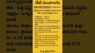 #panchangam #sss #astrology 04/02/2025 నేటి పంచాంగం