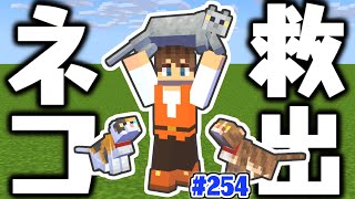 動けないネコを助けよう!!村人ハウスも大改装!?マイクラ実況Part254【マインクラフト】