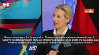 Elezioni Germania, Weidel (Afd): Vittoria storica, pronti a far parte del Governo