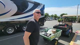 BTS (Behind the Scenes) Big RV in a Snug RV Park. Anaheim California. HDT RV Lifestyle