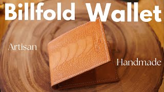 Handmade Ostrich Leg Billfold Wallet | Craft and Antler Co.