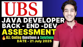 UBS Technical Test - Back-end Java Developer - Advanced - Hackerrank assessment 2025