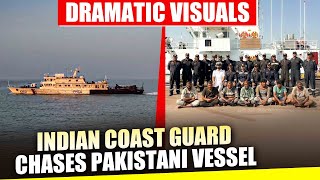 Dramatic visuals | Indian Coast Guard Chases Pakistani vessel for 2 hours, rescues 7 fishermen|India