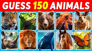 Guess 150 Animals in 3 Seconds 🦁🐼🐵 | EASY to IMPOSSIBLE