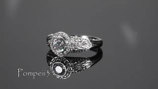 Lab Grown Diamond Bezel Engagement Ring 14k White Gold by Pompeii3