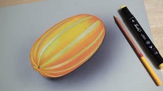 참외 그리기 | 색연필 그림