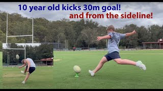 10 year old rugby / NRL goal kicker inspired by Adam Reynolds best under 10 drop kicks kicking