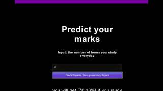 student marks predictor Model deployment using Flask(Web Api)