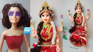 How to make VARALAKSHMI Maa from Old Babrie doll/Golu Dolls/Varlakshmi Puja Decoration idea