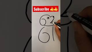Drawing with numbers 6621 #shorts #drawing #draw #dog #6621