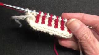2 Color Ribbing (Corrugated Ribbing) Worked Flat / Stranded Knitting