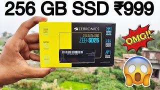 Zebronics 256 GB SSD Unboxing Review \u0026 Speed | ZEB-SD26 256 GB Solid State Drive ₹999 Only OMG !!