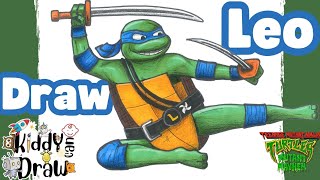 How to Draw Leonardo, Leo, from Teenage Mutant Ninja Turtles: Mutant Mayhem
