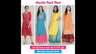 Aurelia Kurti Haul - | End Of Season Sale Up To 60% Off | Attractive Aurelia Kurtis | The Dress Show