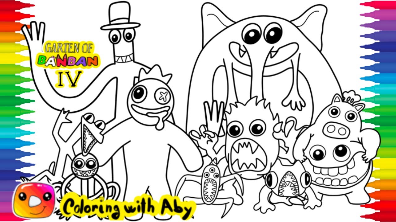 Garten Of Banban 3 Vs Rainbow Friends Coloring Pages How To Color ...