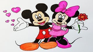 How To Draw Mickey Mouse And Minnie Mouse.Step by step(easy draw)