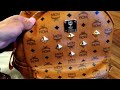 mcm cognac stark backpack real vs fake comparison