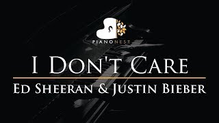 Ed Sheeran & Justin Bieber - I Don't Care - Piano Karaoke / Sing Along Cover with Lyrics