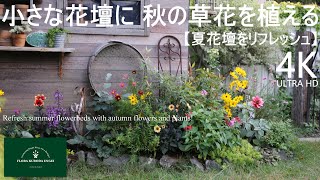 花壇づくり／疲れた夏花壇をリフレッシュ！② 物置小屋脇の小さな花壇【秋のガーデニング】-フローラ黒田園芸- flower bed/ Autumn gardening 4K ULTRA HD