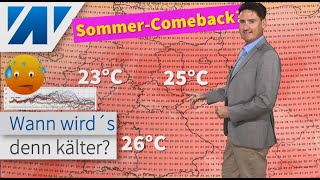 Wann kommt der große Temperatursturz? Montag bis 25 °C oder 26 °C! P.S.: Wer sprüht denn da?