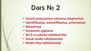 İnformasiya Təhlükəsizliyi [Dərs №2]